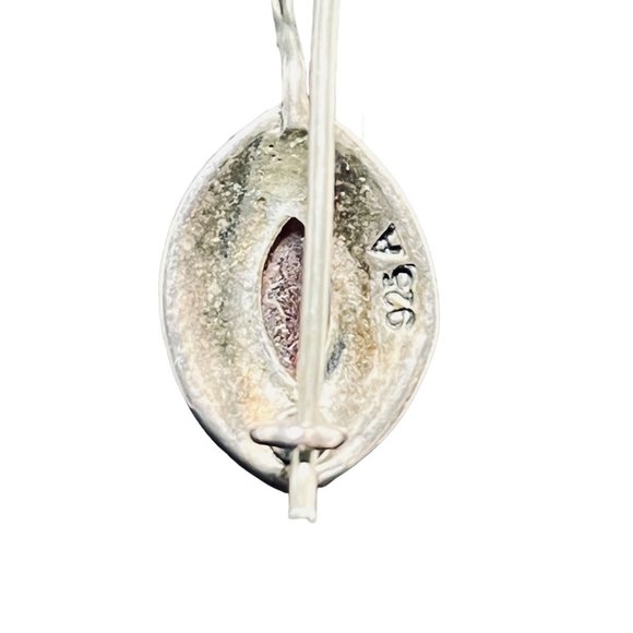 Vintage Sterling Silver Marcasite And Semi Precious Stone Pierced Earrings (4944 - Picture 5 of 6